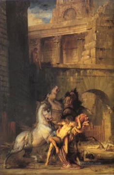 Horse Painting - Diomedes Devoured by his Horses Symbolism biblical mythological Gustave Moreau